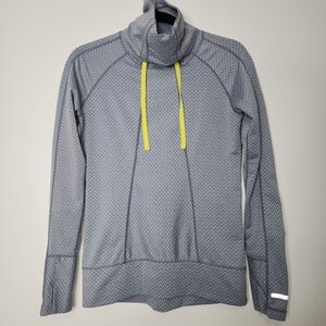 Avalanche pullover grey yellow trim cowl neck women's small